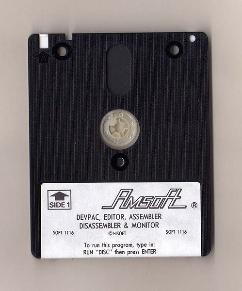 File:Hisoft Devpac (Amsoft UK) Disc - Side A.jpg